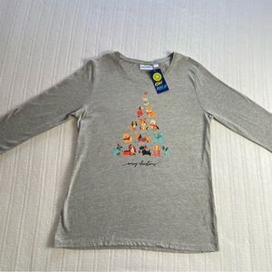 Kiwi Fresh Women’s Medium Merry Christmas Puppy Tree Top